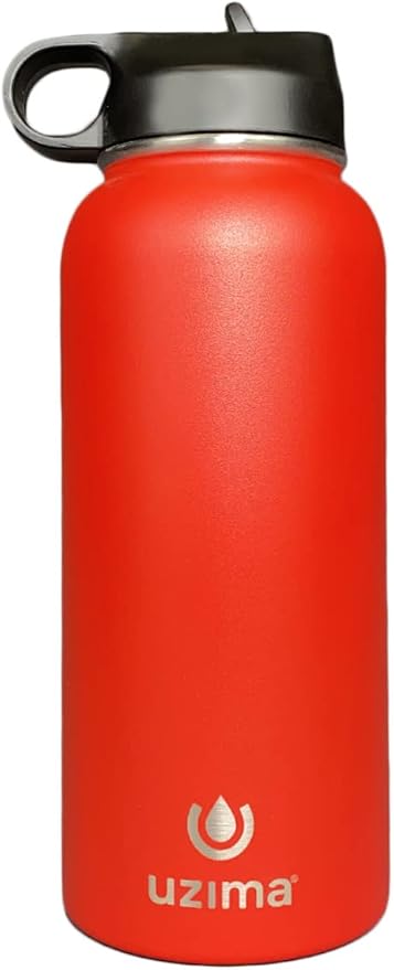 Uzima - Z-Source Filtered Water Bottle for Hiking, Backpacking, Camping, and Travel. Large 32oz Capacity with Double-Walled Stainless Steel Exterior.
