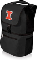 PICNIC TIME NCAA Illinois Fighting Illini Zuma Backpack Cooler - Soft Cooler Backpack - Lunch Cooler, (Black)