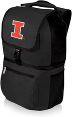 PICNIC TIME NCAA Illinois Fighting Illini Zuma Backpack Cooler - Soft Cooler Backpack - Lunch Cooler, (Black)