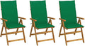 Folding Patio Chairs,Bistro Chair,Patio Funiture,Lawn Chairs,Armchair,Beach Chair,Camp Chair,Coffee Chair,for Outdoor,Fire Pit,Deck,Lawn,Outside,Garden,3 pcs with Cushions Solid Acacia Wood