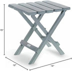 Camco 51682 Gray Regular Adirondack Portable Outdoor Folding Side Table, Perfect For The Beach, Camping, Picnics, Cookouts and More, Weatherproof and Rust Resistant