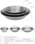 Pure Titanium Bowl 3-piece Set Outdoor Camping Portable Tableware Household Salad Plate