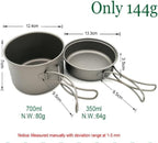 Camping Cookware Bowls Camping Cookware Set Camping Pot Outdoor Pan Outdoor Cooking Tableware with Foldable Handles Mesh Sack Survival Gear