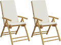 Folding Patio Reclining Chairs 2 pcs with Cushions Bamboo Lounge Chair Camping Chair Lawn Chairs Living Room Chairs for Bedroom Patio Outdoor Dining