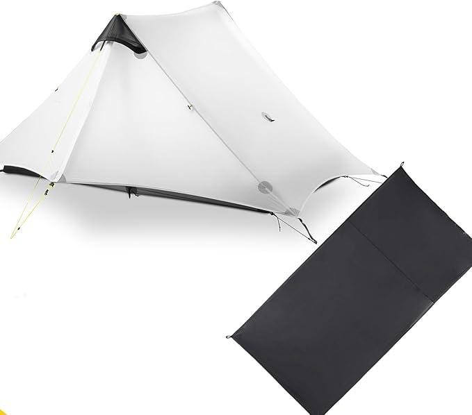 LANSHAN 2 Person Ultralight Backpacking Tent White with 2-Person Tent Footprint