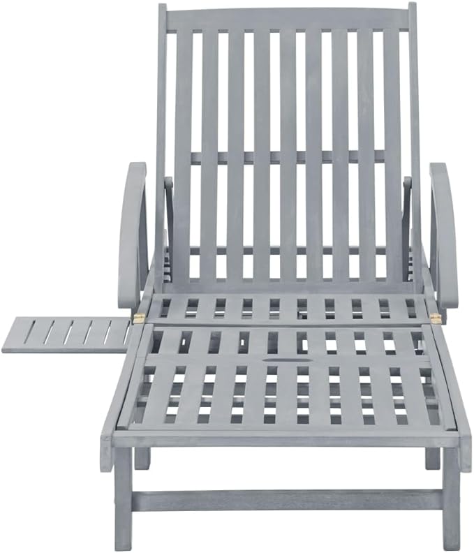 Camp Chair Lawn Chair Outside chairsPatio Sun Lounger with Cushion Solid Acacia WoodSuitable for Gardens, courtyards, and patios