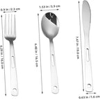 Yardwe 5sets Portable Camping Cutlery Stainless Steel Utensils Fork Spoon and for Bbq Picnic and Outdoor Cooking Compact and Easy to Carry Tableware