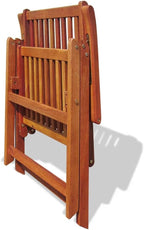 Folding Patio Chairs 2 pcs,Outdoor Lounge Chair,Portable Camping Chair,Bistro Table and Chairs Outdoor,Easy Storage and Transport,for Balcony/Garden/Backyard, Solid Acacia Wood Brown
