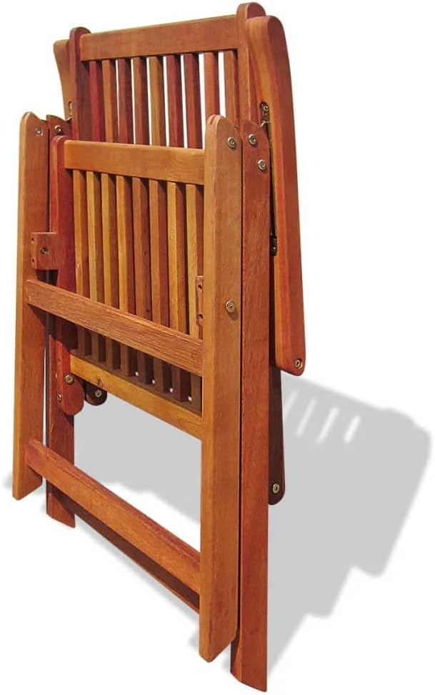 Folding Patio Chairs 2 pcs,Outdoor Lounge Chair,Portable Camping Chair,Bistro Table and Chairs Outdoor,Easy Storage and Transport,for Balcony/Garden/Backyard, Solid Acacia Wood Brown