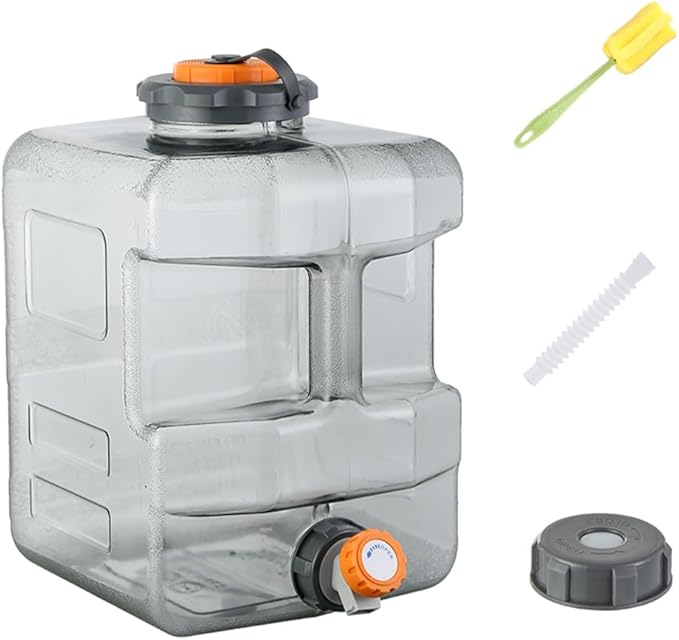 ASIEIT 3.2 Gallon Water Jug with Spigot, Portable Water Tank BPA Free, Leak-Proof Water Containers for Camping Water Storage Containers for Emergency Outdoor Hiking Picnic, Green/Black/Yellow