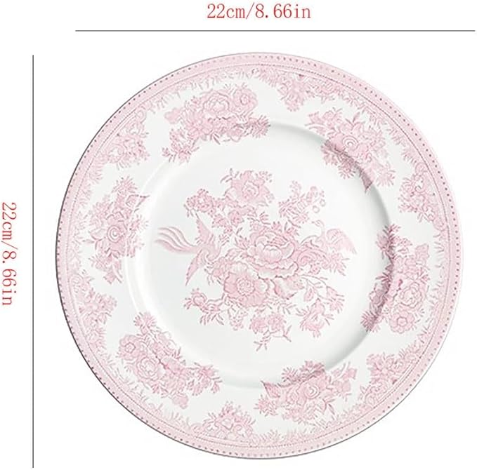 Camping Plates Exquisite Ceramic Dinner Plate, Flat, Western Food Tableware, Gift Collection Decorative Plate