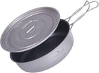 Boundless Voyage Titanium Non-Stick Frying Pan with Folding Handle Non-Stick Ceramic Coating Frypan Cooking Pot for Outdoor Camping Picnic Backpacking