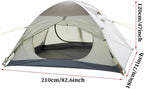 Backpacking Tent 2 Person/3 Person Waterproof Lightweight Double Layer Free-Standing Aluminum Pole Beach Canopy Tent for Outdoor Camping Hiking 4 Season Tent (Color : A, Size : 3 Person)