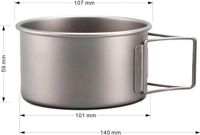 Camping Campfire Utensils, Outdoor Camping Portable Pure Titanium Bowl Set Pot Tableware Foldable Cooker Backpacking Gear