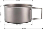 Camping Cookware Outdoor Camping Portable Pure Titanium Bowl Set Pot Tableware Foldable Camping Cooker Survival Gear