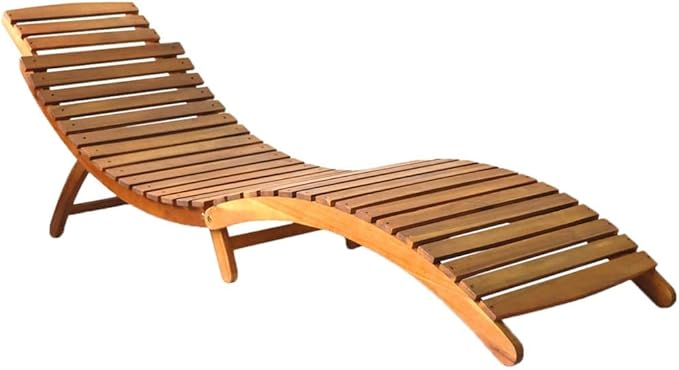 Lounge Chair,Beach Lounge Chairs for Adults,Loungers for Outside,Lawn Chairs Reclining,Comfortable Camping Chair,Patio Sun Lounger with Cushion Solid Acacia Wood