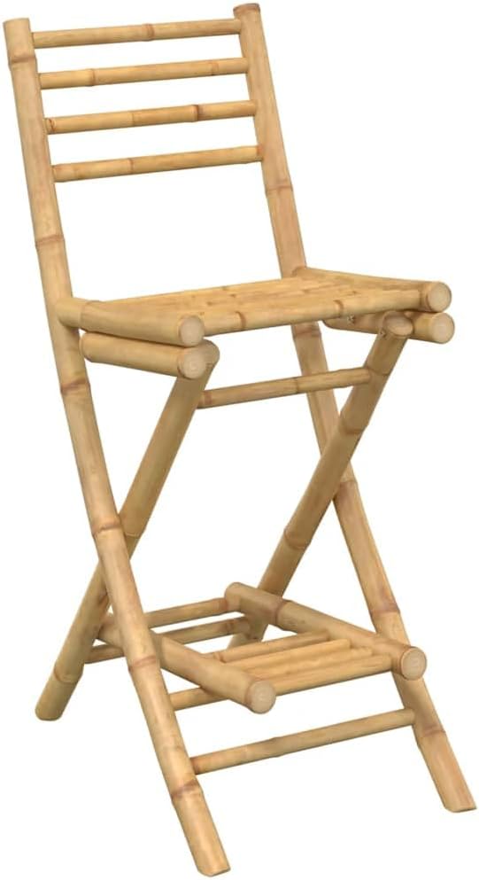 Outdoor Bar Stool Natural Bamboo Standard Outdoor Bar Stool Size Garden Furniture Patio Seating Camping Chair for Deck Patio