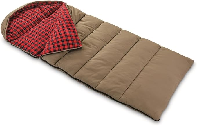 Guide Gear Sleeping Bag for Adults, Cold Weather, Winter, Hiking, Camping, Hunter, Canvas, -30 Degrees