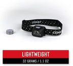 Coast FL1R 435 Lumen Dual Color (White/Red) Rechargeable LED Headlamp, Recharging Accessories Included