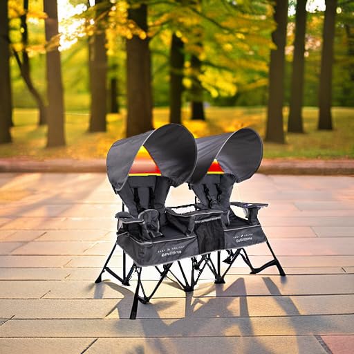 Baby Delight Go with Me Duo Deluxe Portable Chair | for Kids | Double Seat | Indoor and Outdoor | Grey