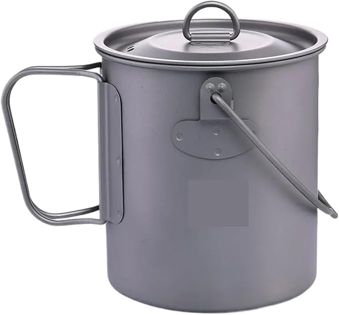 Camping Tableware Titanium Cookware Set Tourism Cauldron Outdoor Cooking Pot Frying Pan Picnic Kitchen Hiking Trekking