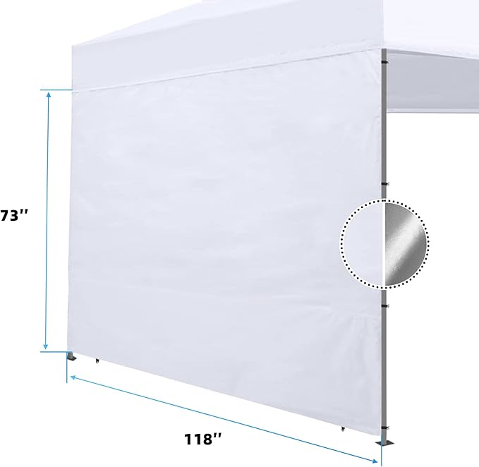 Joramoy Instant SunWall for 10x10 Pop Up Canopy, Canopy Walls 10x10 for Outdoor Instant Canopies,1 Pack Sidewall Only (White)