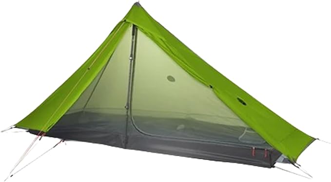 3F UL GEAR Lanshan 1 pro Tent, Outdoor 1 Person Ultralight Camping Tent, 3 Season Professional 20D Silnylon Rodless Camping Tent, Waterproof Backpacking Tent for Camping, Hiking, Trekking(Green)