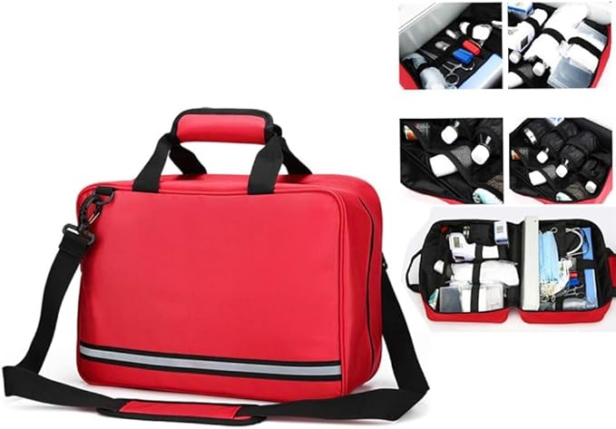 IOCCIOBB First Aid Kit Bag, Multifunctional Emergency Care Package Backpack, Post-production Visit Kit for Home, Workplace,Camping, Hiking(Red)