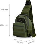 Viriber Tactical Backpack, Waterproof Military Cross-body Molle Sling Shoulder Backpack Chest Bag for Outdoor Every Day Carry Green