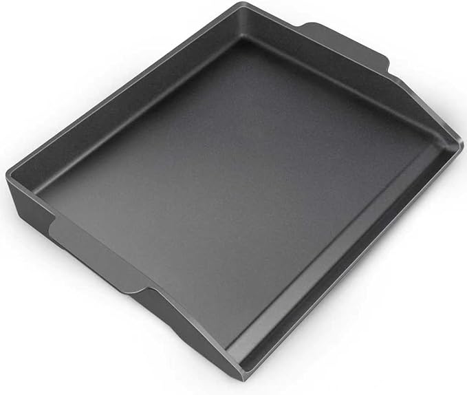 Cast Iron Griddle Gas Grill Pan Insert for Weber Charbroil Nexgrill Replacement Parts Universal Stove Top Flat Charcoal Cooking Plate Outdoor Camp Tailgating Teppanyaki Accessory 17" x 13"