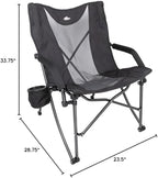 Cascade Mountain Tech Heavy Duty Folding Camp Chair, Black