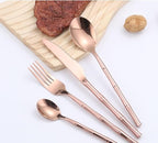 Stainless Steel Silverware Set, 20/30/40/50/60pcs Flatware Cutlery Set, Knife Fork Spoon Set, Durable Black & Silver Finish, Perfect for Home or Party Use