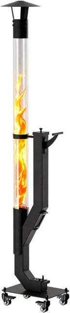yoyomax Pellet Patio Heater, Outdoor Wood Pellet Fire Pit, Portable Rocket Stove with Ash Tray and Rain Cap for Backyard Camping Garden Balcony, PH08PRO