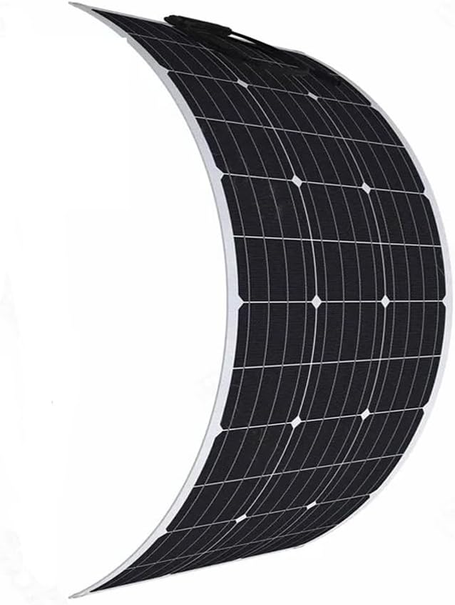 100W 12V Flexible Solar Panel Monocrystalline Cell for 12V Battery Charge Marine RV Trailer Boat Cabin Van Car Uneven Surfaces