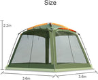 GeRRiT 3.6x3.6m Large Tent,Waterproof Windproof Family Tent,Portable Camping Tent 6/10 Person Tent for Picnic Hiking & Traveling,Outdoor Dome Tent