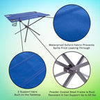 Camp Table - Outdoor Folding Table with 4 Cupholders and Carrying Bag for Camping, Beach, Picnic, Sporting Events, and More by Wakeman Outdoors | Outdoor, 4 Cupholders, Carrying Bag, Camping, Beach, Picnic