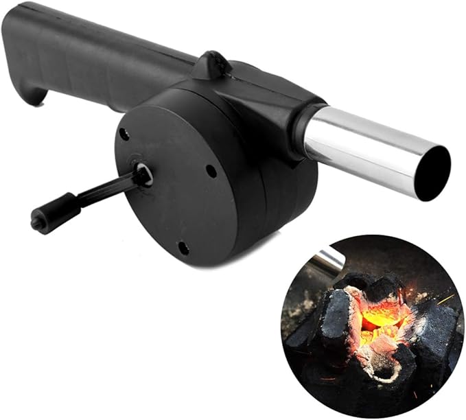 PLIAVAON BBQ Fan Air Blower Fast Fire Starter Portable Mini Manual Hand Crank for Outdoor Picnic Camping Cooking Barbecue Charcoal Grills Stove Accessories (A)