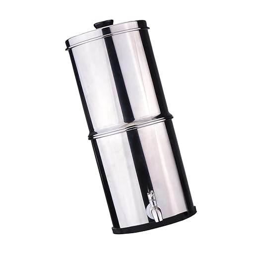 Drfeify 1 Gallon Gravity Water Filter System, 60ml min Rate Food Grade Stainless Steel, Removes Impurities Improves Taste, with Activated Carbon Silver Ions UF Membrane, for Camping (K8779 No Bracket)