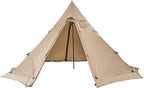 Hot Tent for 4-6 Person, Winter Tipi Tent with Stove Jack, Waterproof Canvas Camping Tent, 4 Season Shelter for Hiking Backpacking - L Size