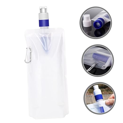 Mipcase 480ml Compact Water Container Portable Water Bag Filter Collapsible Camping Accessory Reusable Water Storage for Hiking Backpacking and Outdoor Use