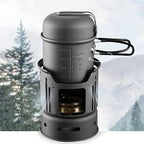 JSEIAJB Outdoor Camping Hiking Picnic Cooking Tableware Windproof Stove Self-Driving Pot Pan
