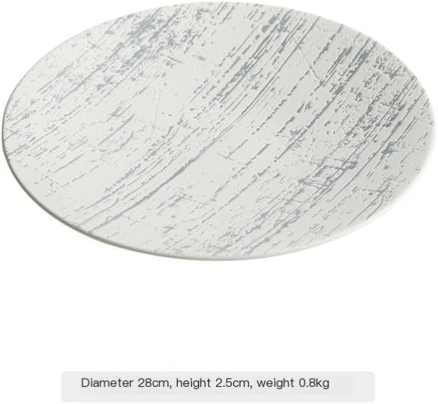 Camping Plates Ceramic Dinner Plate Nordic Simple Western Home Hotel Tableware Cold Dish Decorative Plate(11inch)