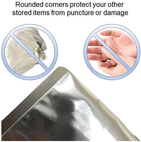 PackFreshUSA: 100 Pack - 5 Mil - Quart Premium Century Seal-Top Mylar Bags (8" x 12”) - BPA Free - Resealable - Rounded Corners - Heat Sealable - Odor/Smell Proof - Long-Term Food Storage