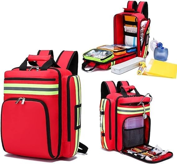 Empty First Aid Backpack Camping Emergency, Medical Bag Responder Storage Survival Trauma for Hiking(A02)