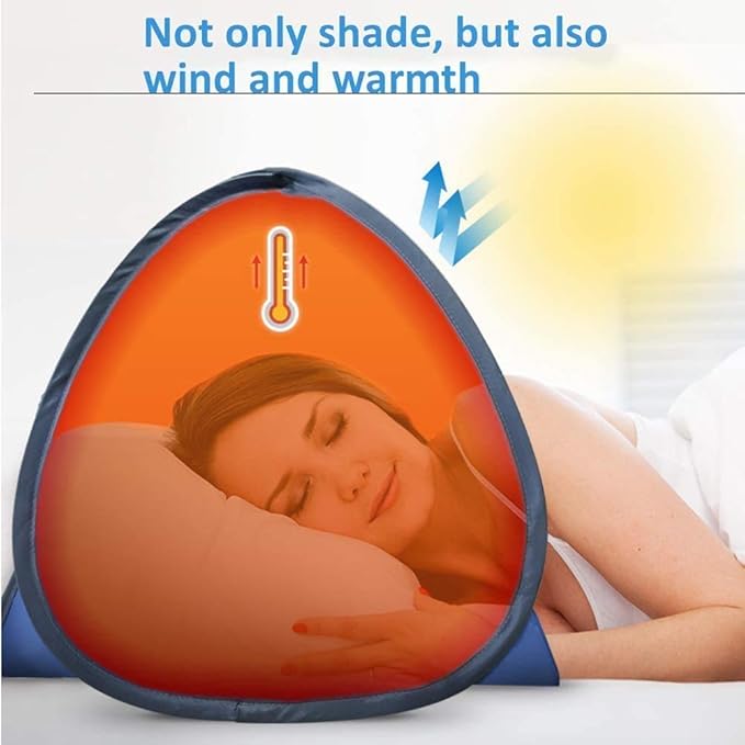Beach Sun Shelters,Instant Sun Shade Canopy Head PopUp Canopy Automatic Shade Tent for Camping Hiking Picnic Portable Sun Shelter Windproof Waterproof with Mobile Phone Stand
