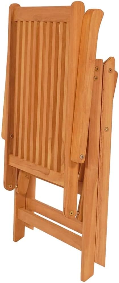 Patio Chairs 6 pcs,Outdoor Folding Chair,Lounge Chair,Portable Camping Chair,Tanning Chairs for Outside,Garden Chair,for Outdoor Patio, Campsite, or Yard, with Black Cushions Solid Teak Wood