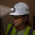 Klein Tools 80174 (2) Rechargeable LED Headlamps with Headlamp Bracket and Fabric Strap, 300 Lumen All-Day Runtime, for Klein Hard Hats, 3-Piece