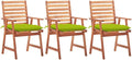 Patio Dining Chairs 3 pcs with Cushions,Outdoor Chairs,Decorative Chair,Reception Chair,Picnic Chair,Camping Chair,Breakfast Chair,Bistro Chair,for Backyard,Garden,Porch, Solid Acacia Wood