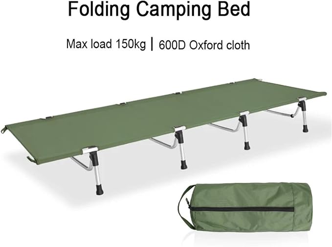 Ultralight Folding Bed Camping Single Cot Portable Travel Camping Bed Outdoor(Pink) (Green)