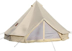 UNISTRENGH Luxury 4 Season Waterproof Cotton Canvas Bell Tent Large Glamping Tent Yurt Teepee with Roof Stove Jack Hole for Camping Hiking Christmas